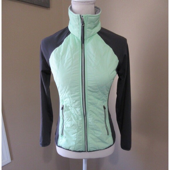 Calvin Klein Performance Puffer Jacket Women X-Small Mint Green /Gray - Picture 1 of 5
